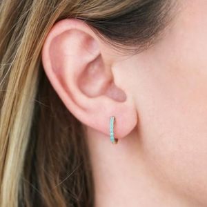 925 Sterling Silver Mini Eternity Hoop Earrings